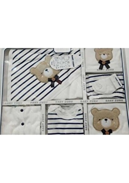 10.lu Sevimli Ayıcıklı Çizgili Bebek Hastane Çıkış Seti / Yenidoğan Bebek Kıyafeti indirimleri
