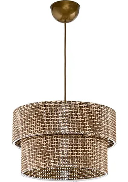 Bej Modern Doğal Hazeran Rattan 2 Katlı Sarkıt Avize modelleri