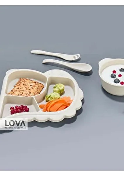 (Bej) Dino Mama Tabağı Seti