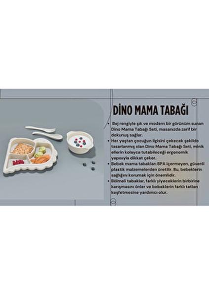 (Bej) Dino Mama Tabağı Seti modelleri