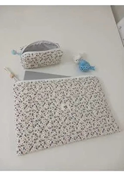 Krem Papatya Desenli Laptop - Kalem Çantası 2'li Set - 15 _16 Inç fiyatları