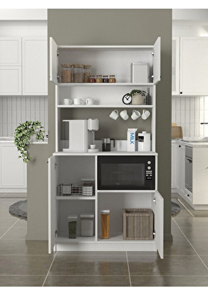 Tuco 2 Çok Amaçlı Mutfak Dolabı & Mikrodalga Fırın Dolabı & Banyo Dolabı 180X90 cm Beyaz modelleri