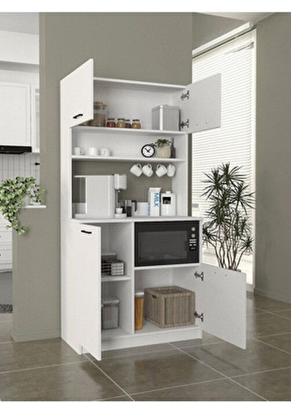 Tuco 2 Çok Amaçlı Mutfak Dolabı & Mikrodalga Fırın Dolabı & Banyo Dolabı 180X90 cm Beyaz fırsatları