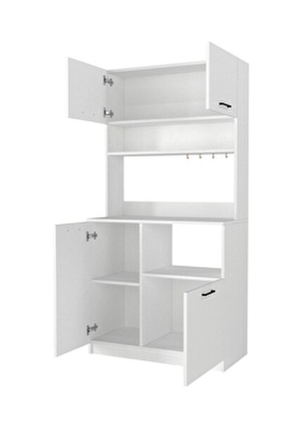 Tuco 2 Çok Amaçlı Mutfak Dolabı & Mikrodalga Fırın Dolabı & Banyo Dolabı 180X90 cm Beyaz