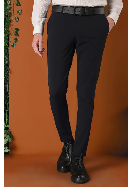 Slim Fit Yan Cepli Düz Esnek Casual Siyah Pantolon P 1144 fırsatları