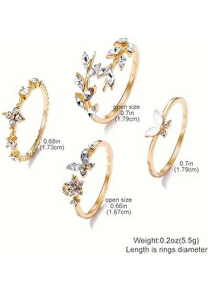 Çoklu Yüzük Seti Ayarlanabilir Eklem Yüzükleri Kombin Kalp Kelebek Yüzük SETI-039 modelleri