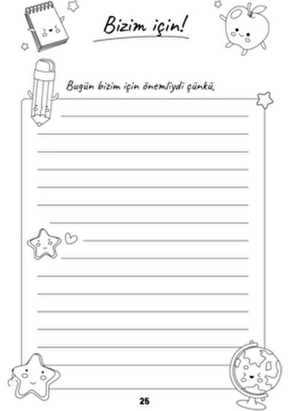 Annem ve Ben Aramızda Günlüğü Karpostal-Ayraç ve Siyah Roller Kalem Seti