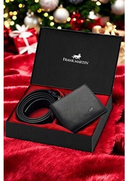 London Erkek %100 Hakiki Deri Cüzdan ve Kemer Set Özel Kutulu