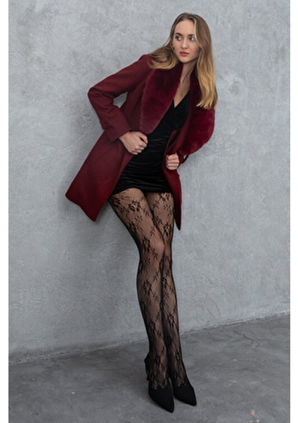 Dantelli Çiçek Desenli Lolita Siyah Kadın Külotlu Çorap fiyatları