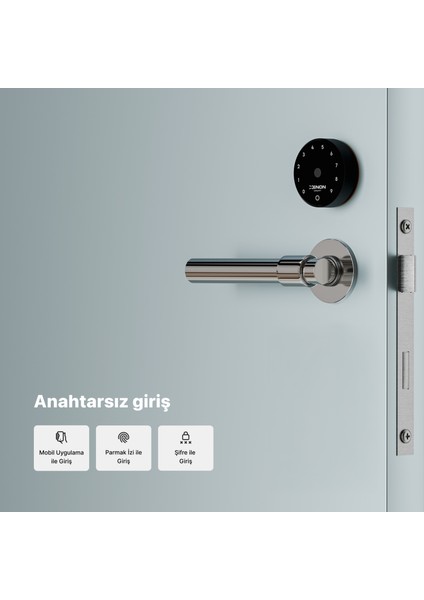 Akıllı Motorlu Kapı Kilidi Sesli Komut Uyumlu Parmak Izi Kullanımlı Smart Lock X8070 modelleri