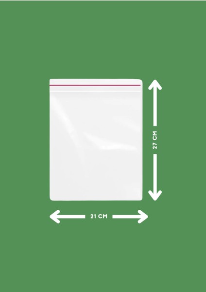 Posetciniz Kilitli Şeffaf Poşet 21X27 cm 100 Adet Saklama Poşeti