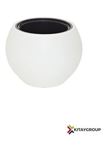 Küre Saksı Yuvarlak Saksı Modern Dekoratif Iç Hazneli Plastik 27 Litre Beyaz Renk fırsatları