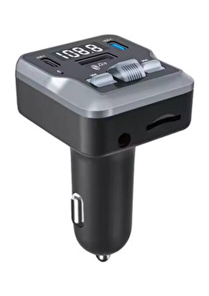 Bluetooth Fm Transmitter Araç Kiti C66 | 30W Hızlı Şarj, Usb/sd/mp3, Tüm Araçlara Uyumlu