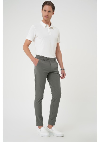 Slim Fit Yan Cepli Düz Esnek Casual Su Yeşili Pantolon P 1144 fiyatları