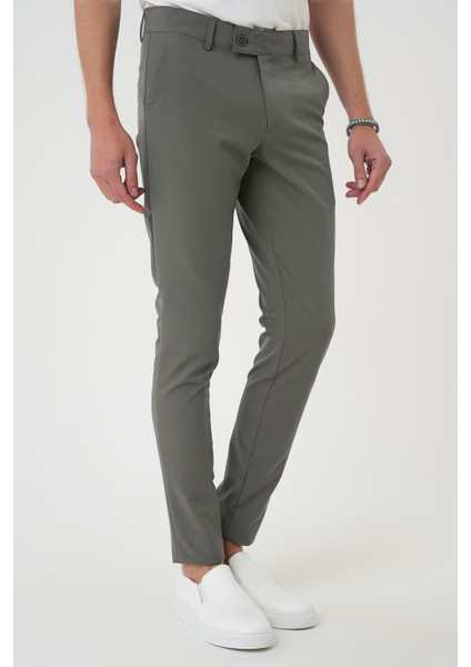 Slim Fit Yan Cepli Düz Esnek Casual Su Yeşili Pantolon P 1144 fırsatları