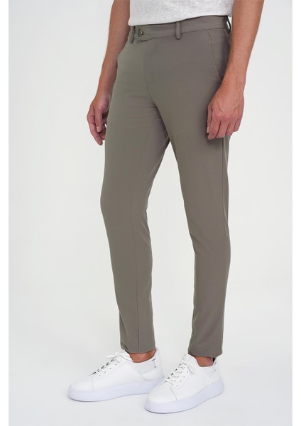 Slim Fit Yan Cepli Düz Esnek Casuel Vizon Pantolon P 1144 indirimleri