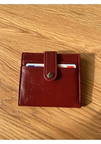 Çıtçıt Kapamalı Parlak Chery Rugan Bordo Cüzdan Kartlık Aksesuar
