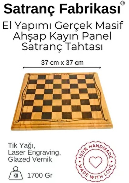 MC46 Büyük Boy Metal Satranç Takımı 37X37CM Doğal Ahşap Kayın Tahta – El Yapımı Antik Metal Taşlar fırsatları