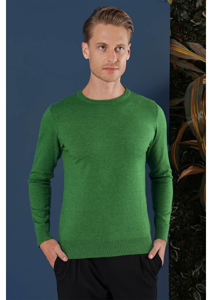 Tr 858 Slim Fit Yeşil Klasik Triko modelleri