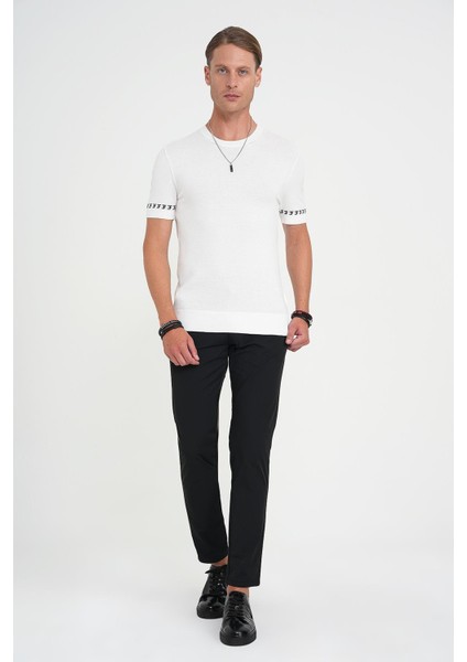 Comfort Fit Esnek Pamuk Spor Siyah Pantolon P 1190