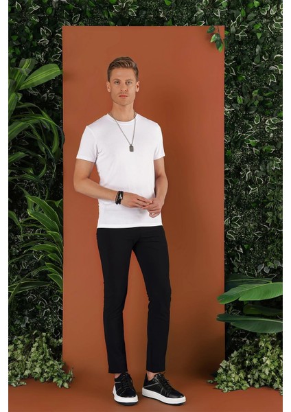 P 1121 Slim Fit Siyah Spor Pantolon