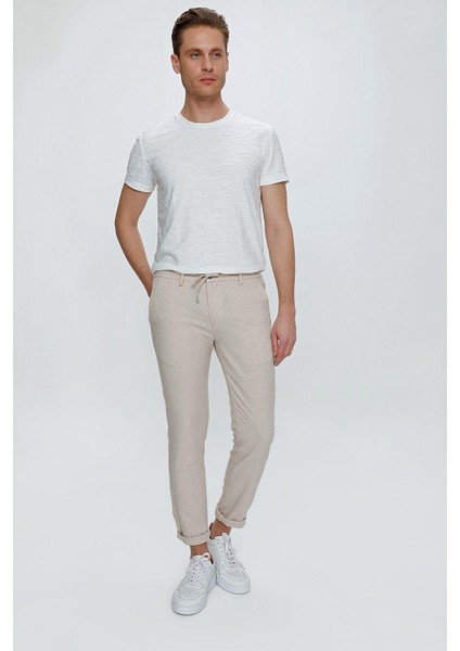 Atp 032 Slim Fit Bej Spor Pantolon