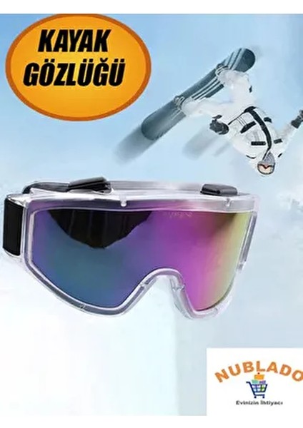 Kayak Gözlüğü Offroad Antifog Ventilli Korumalı Güneş Kar Gözlük Gökkuşağı Snowboard Glasses Sporu.
