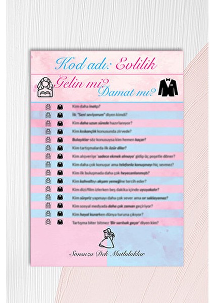 Bekarlığa Veda Partisi 54 Adet Oyun Kart Seti, Bride To Be Geline Eğlenceli Veda modelleri