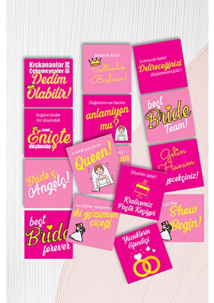 Bekarlığa Veda Partisi 54 Adet Oyun Kart Seti, Bride To Be Geline Eğlenceli Veda fırsatları