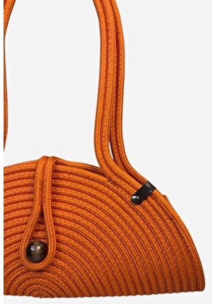 Mia Kadın Hasır Görünümlü Omuz Çantası Doğal Ahşap Boncuk Detaylı Basic Koleksiyon indirimleri