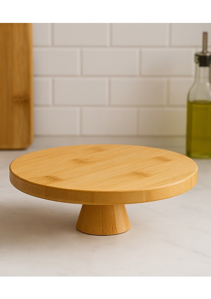 Bambu Sunum Standı, Pasta Standı, Ahșap Sunumluk Kahvaltı Sunum Standı 28 cm fiyatları