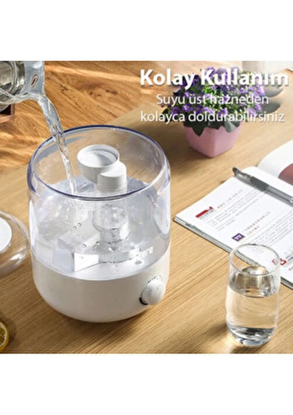 100 M2 Etkili Büyük Boy Yoğun Buhar Çıkışlı Buhar Makinası Hava Nemlendirici Çocuk Bebek Odası Için indirimleri