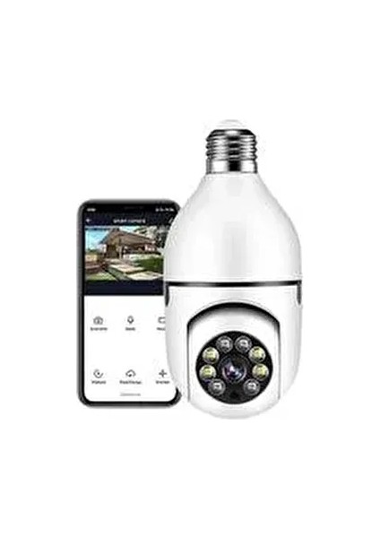 Ampul 360 Panoramik Wifi Güvenlik Kamerası Gece Görüşlü Beyaz Renkli Yüksek Çözünürlük fiyatları