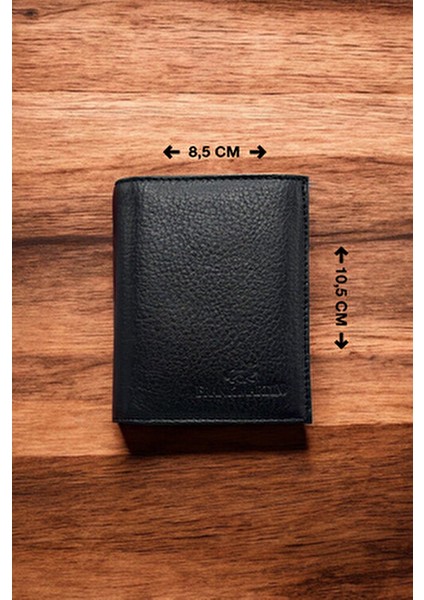 Cuba Hakiki Deri Siyah Erkek Bozuk Para Gözlü Cüzdan