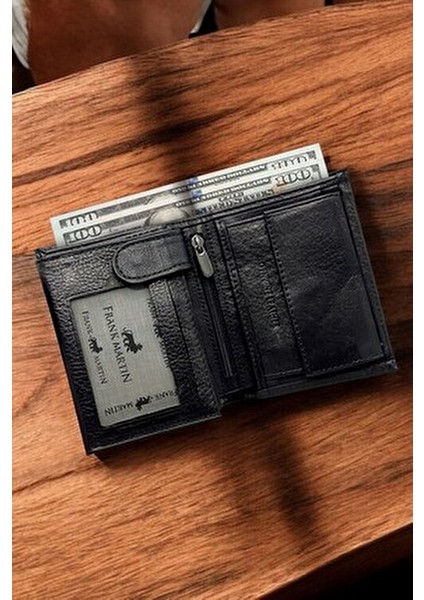 Cuba Hakiki Deri Siyah Erkek Bozuk Para Gözlü Cüzdan
