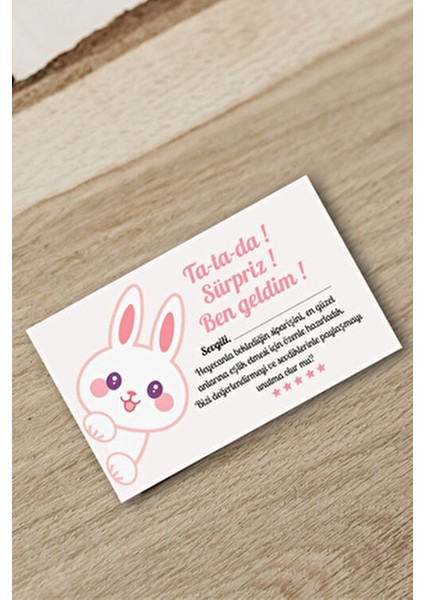Teşekkür Kartı 100 Adet Kişiselleştirilebilir Sürpriz Temalı 5x8 cm Kalın Kağıt fiyatları