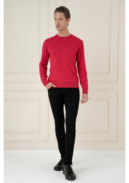 Tr 875 Slim Fit Kırmızı Klasik Triko