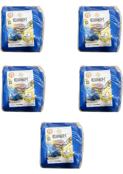 Çadır Kumaşı Branda Tente Uv Güneşlik Gölgelik Koruma Yağmur Su Geçirmez - 4X10 Metre - 5 Paket