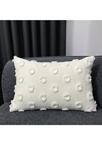 Home Bohem Punch Desenli Bej Dekoratif Kırlent Kılıfı 35X50 cm