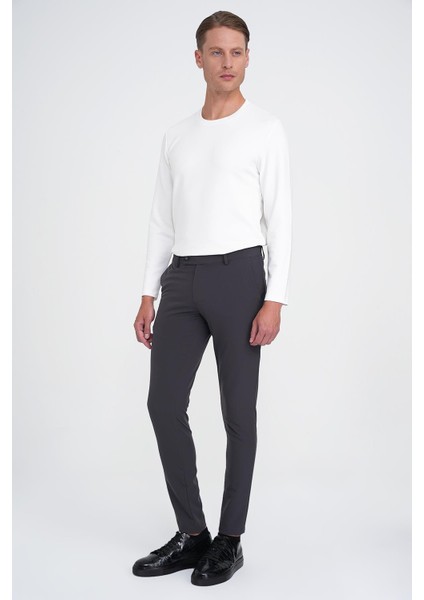 Slim Fit Yan Cepli Düz Esnek Casual Antrasit Pantolon P 1144 fiyatları