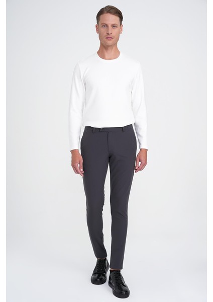 Slim Fit Yan Cepli Düz Esnek Casual Antrasit Pantolon P 1144 fırsatları