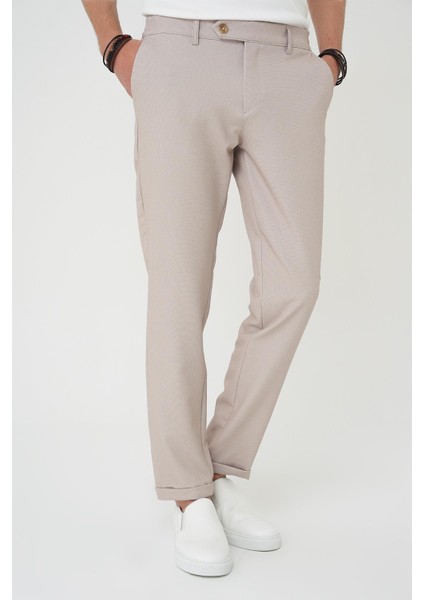 Comfort Fit Beli Lastikli Bej Jogger Pantolon P 1181 fırsatları