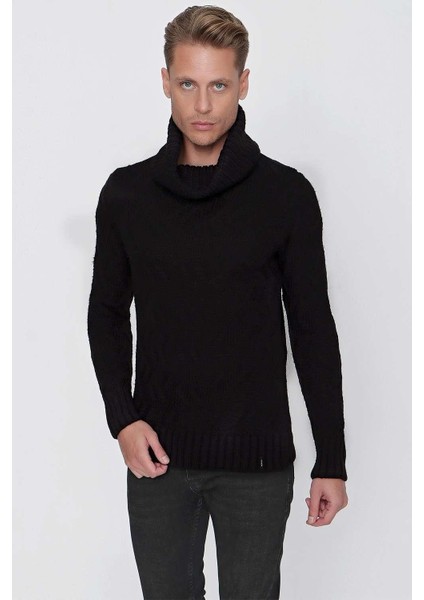 Tr 844 Slim Fit Siyah Klasik Triko