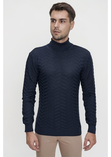 Tr 836 Lacivert Balıkçı Triko