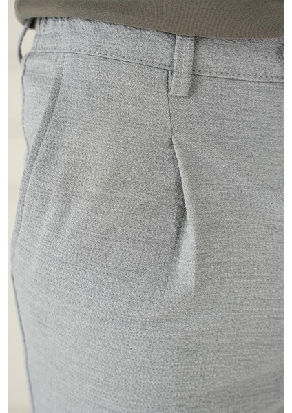 Comfort Fit Gofre Dokulu Beli Lastikli Pileli Gri Jogger Pantolon P 1174 indirimleri