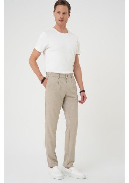 Comfort Fit Beli Lastikli Pileli Bej Jogger Pantolon P 1182 fiyatları