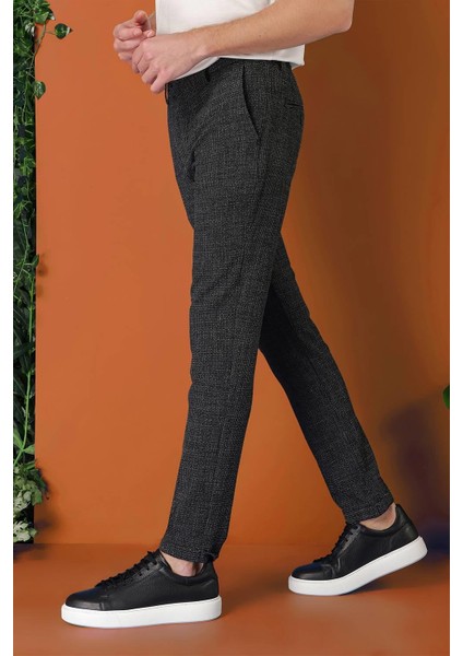 Comfort Fit Beli Lastikli Pötikareli Casuel Siyah Pantolon P 1149 indirimleri