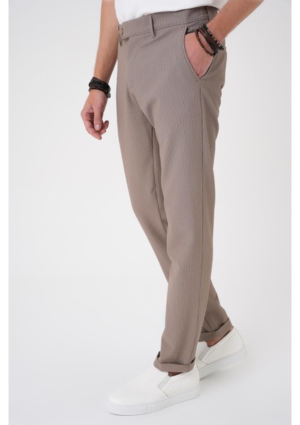 Comfort Fit Gofre Dokulu Beli Lastikli Vizon Jogger Pantolon P 1177 modelleri