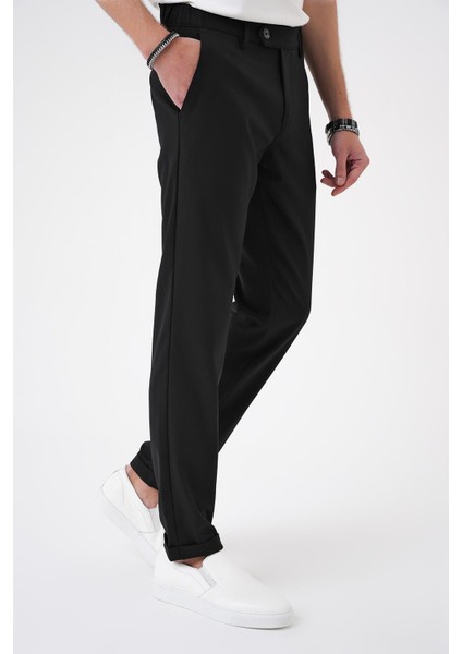 Comfort Fit Beli Lastikli Siyah Jogger Pantolon P 1184 indirimleri