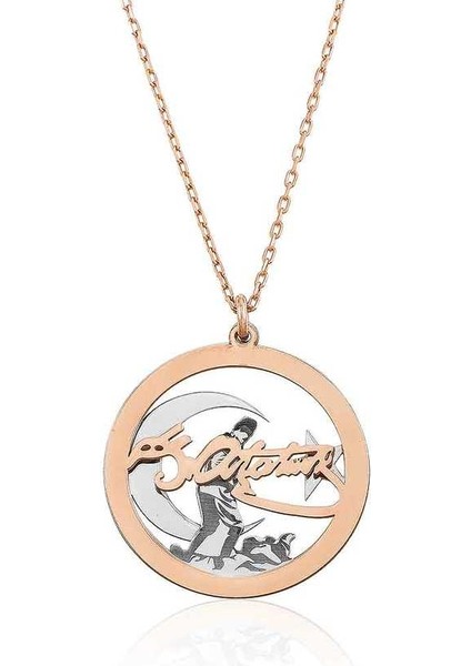 925 Ayar Orjinal Gümüş Atatürk Silueti Kolye